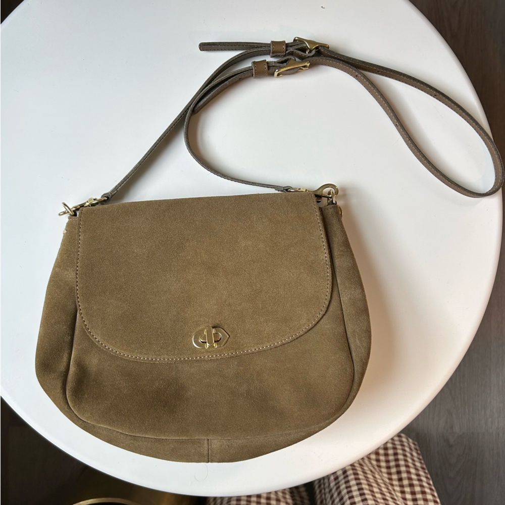 Clare V Louis Oat Suede Turnlock Crossbody - Picture 5 of 12